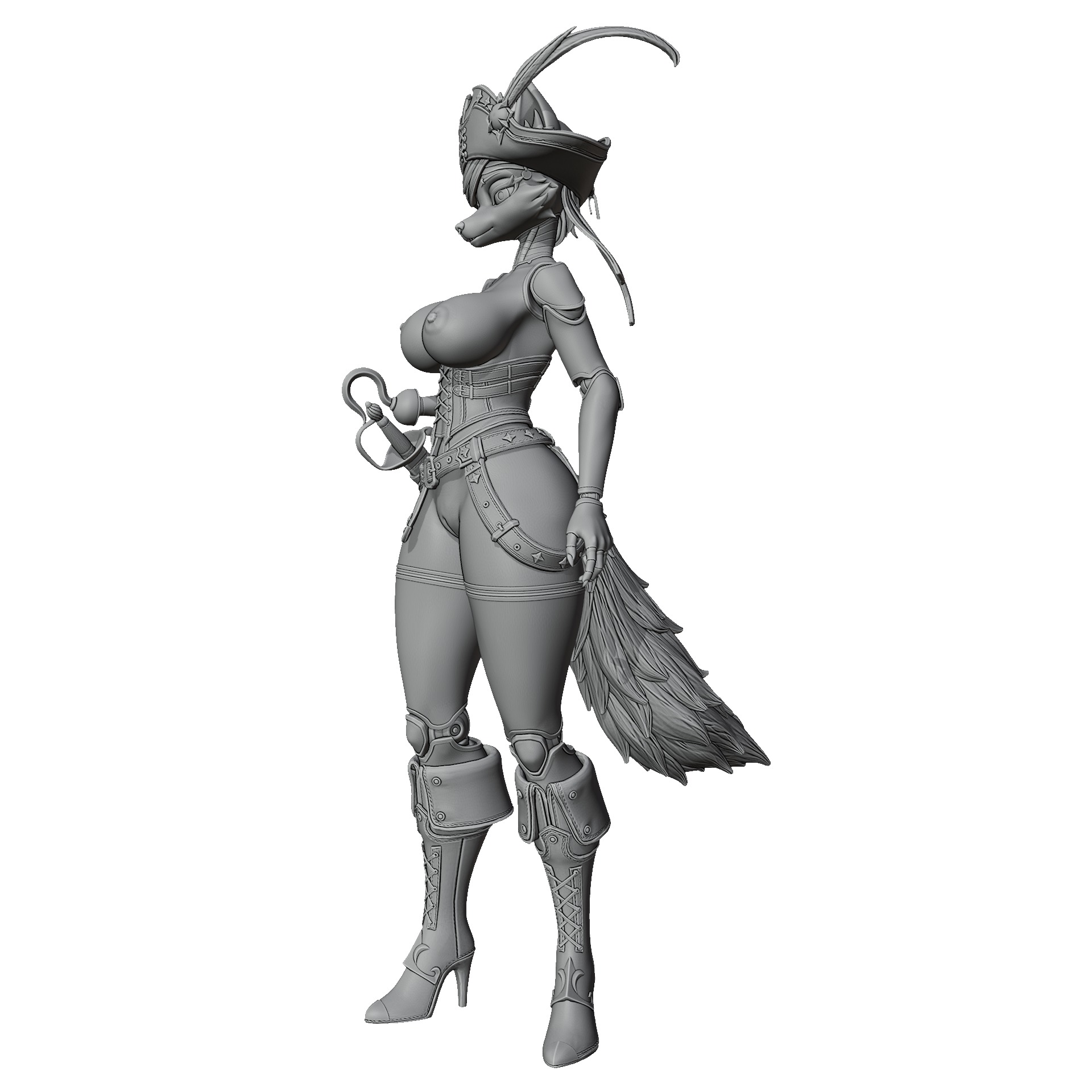 Sexy Foxy the pirate 3D print model_3