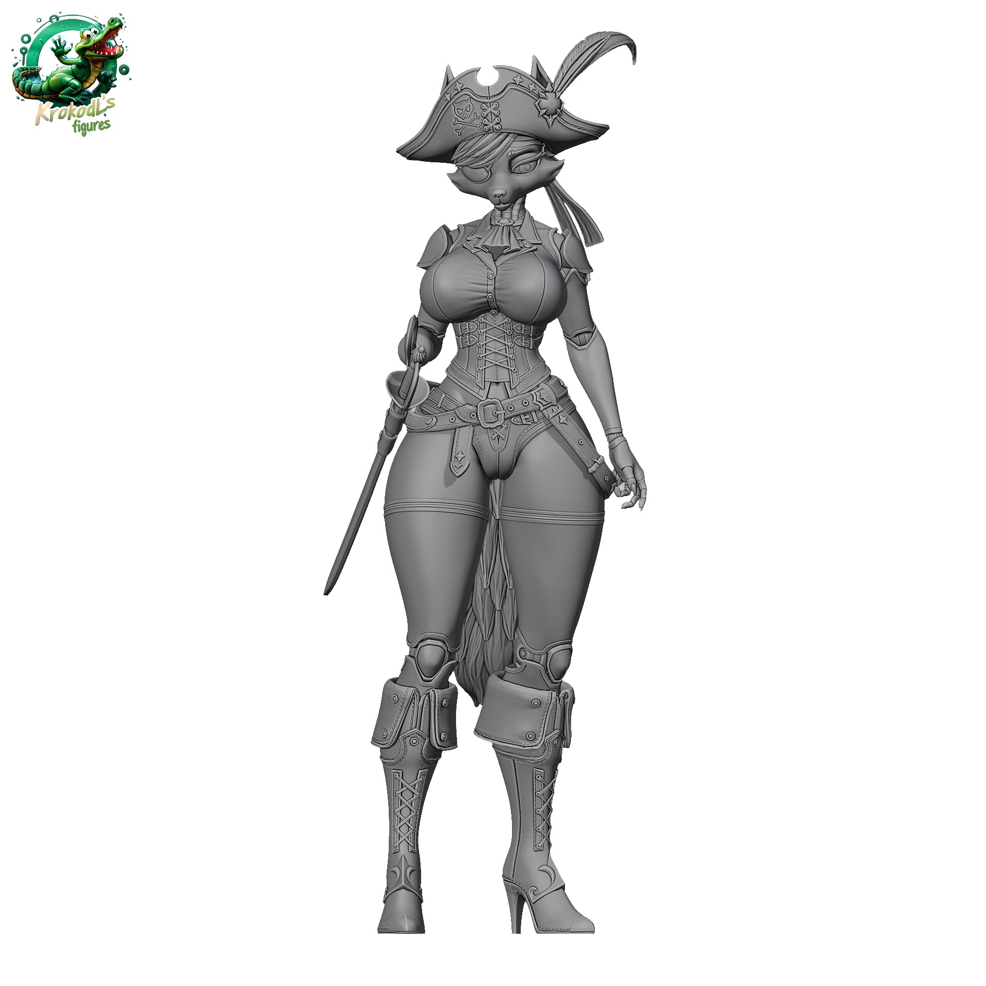 Sexy Foxy the pirate 3D print model_12