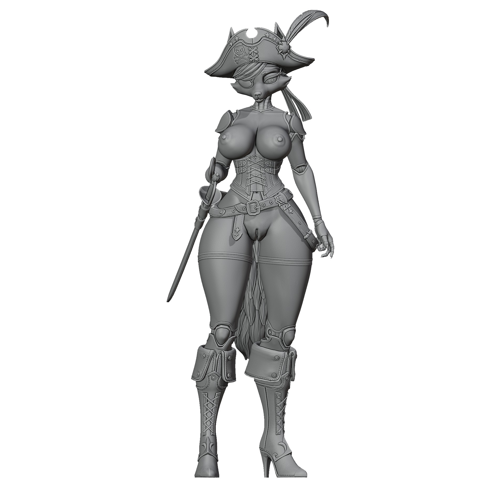 Sexy Foxy the pirate 3D print model_10