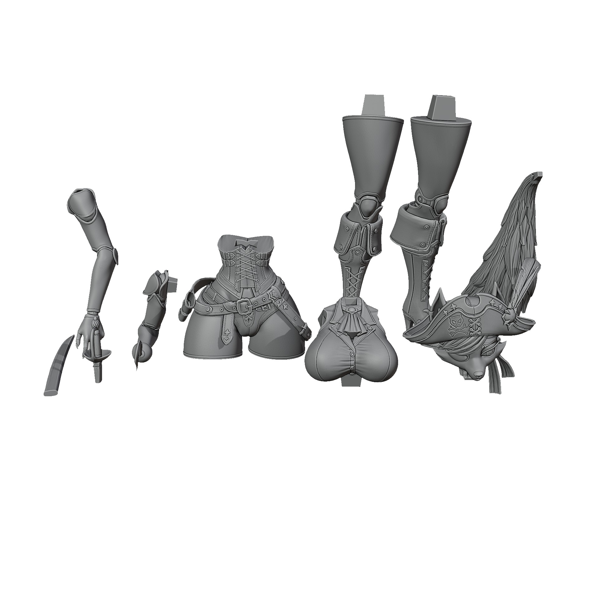 Sexy Foxy the pirate 3D print model_13