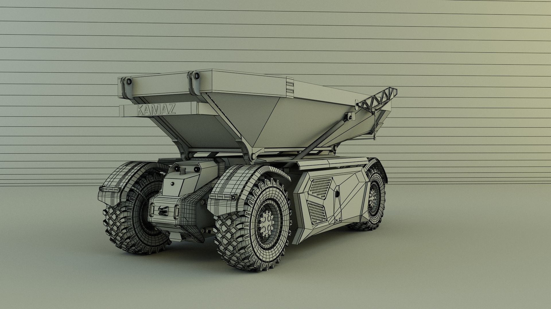 kamaz unmanned cargo truck 3D model_10