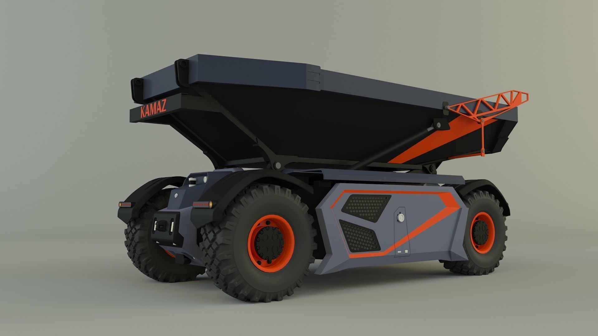 kamaz unmanned cargo truck 3D model_3