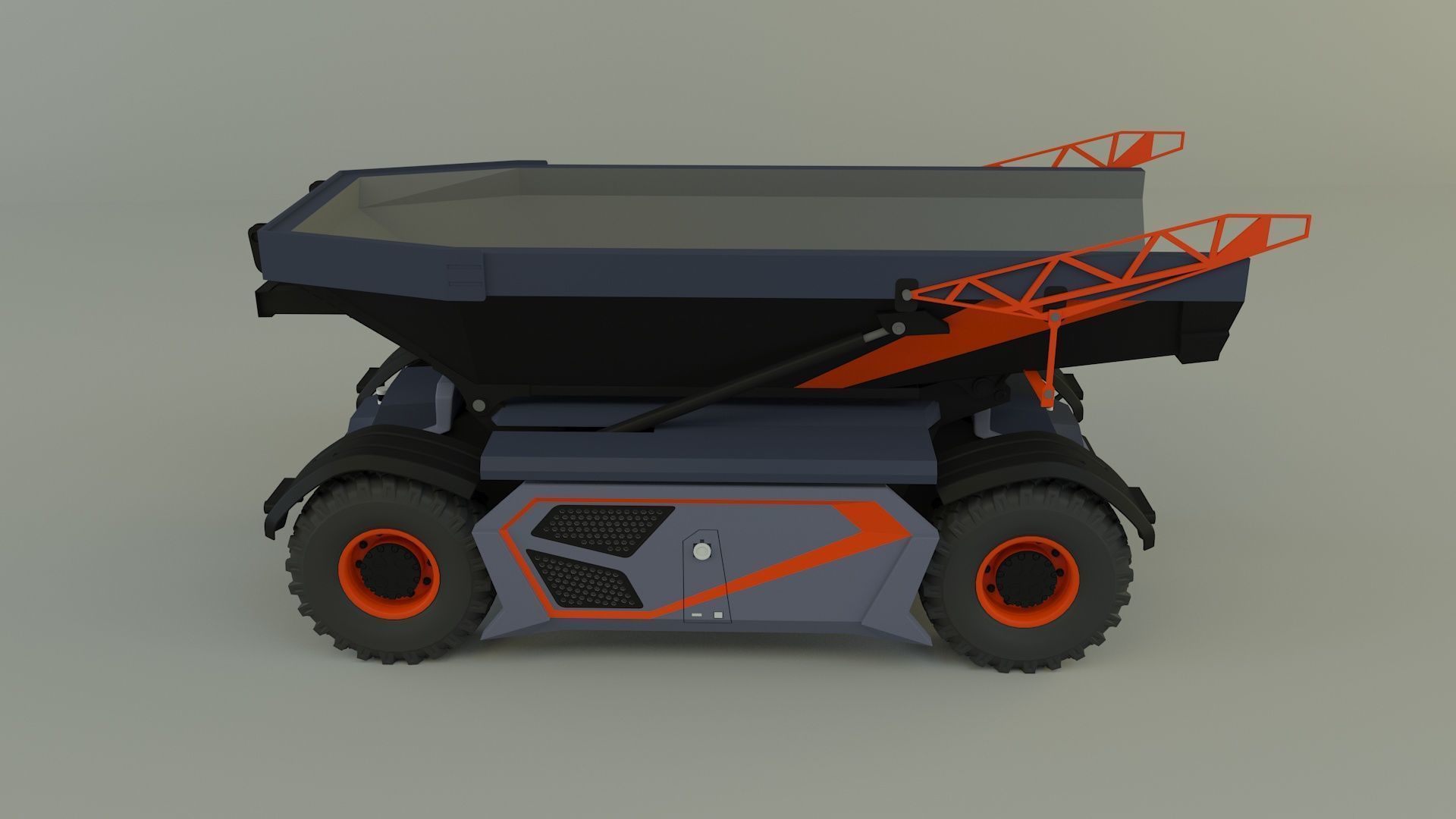 kamaz unmanned cargo truck 3D model_1