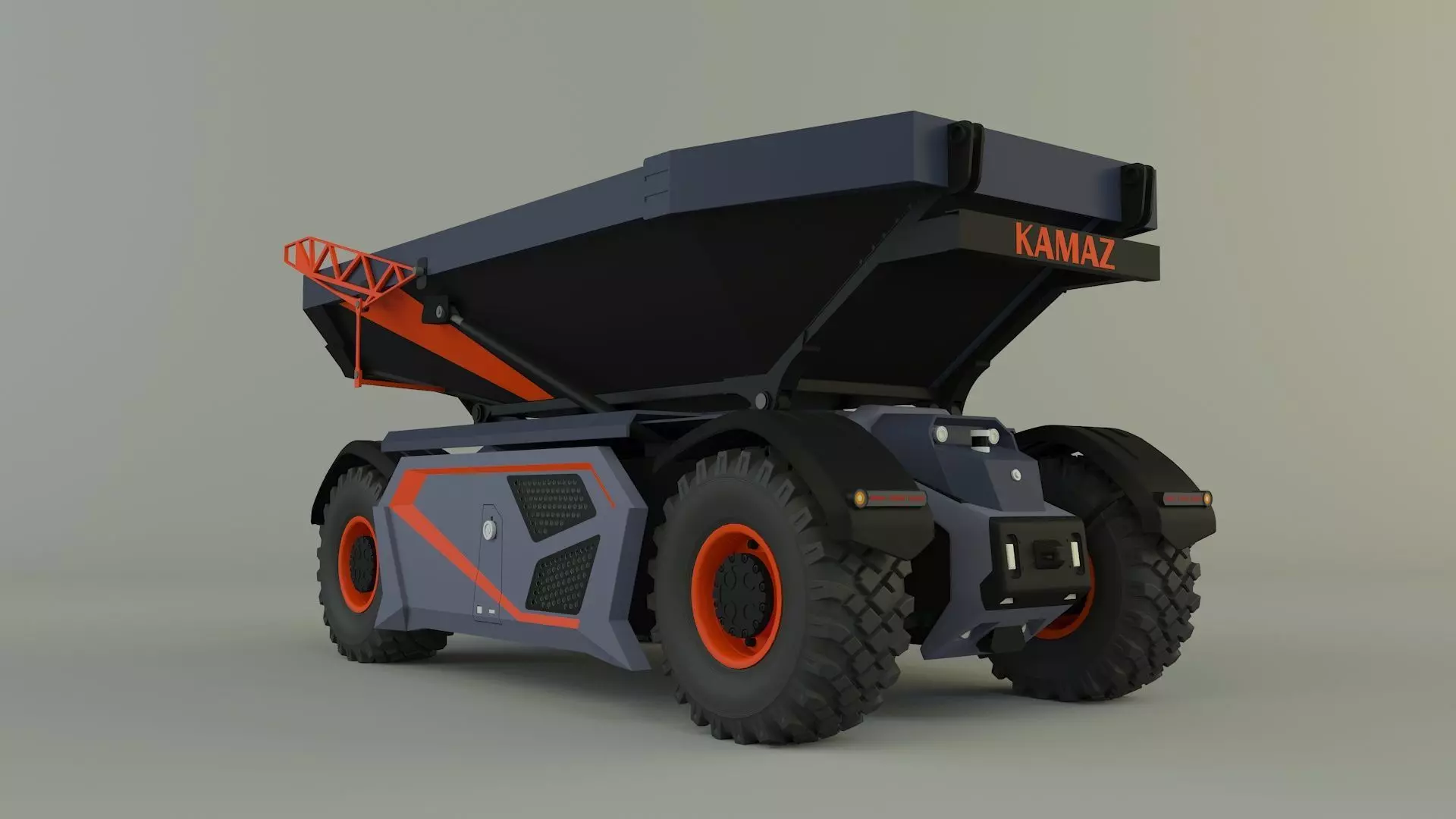 kamaz unmanned cargo truck 3D model_0