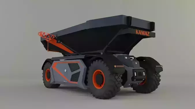 kamaz unmanned cargo truck 3D model