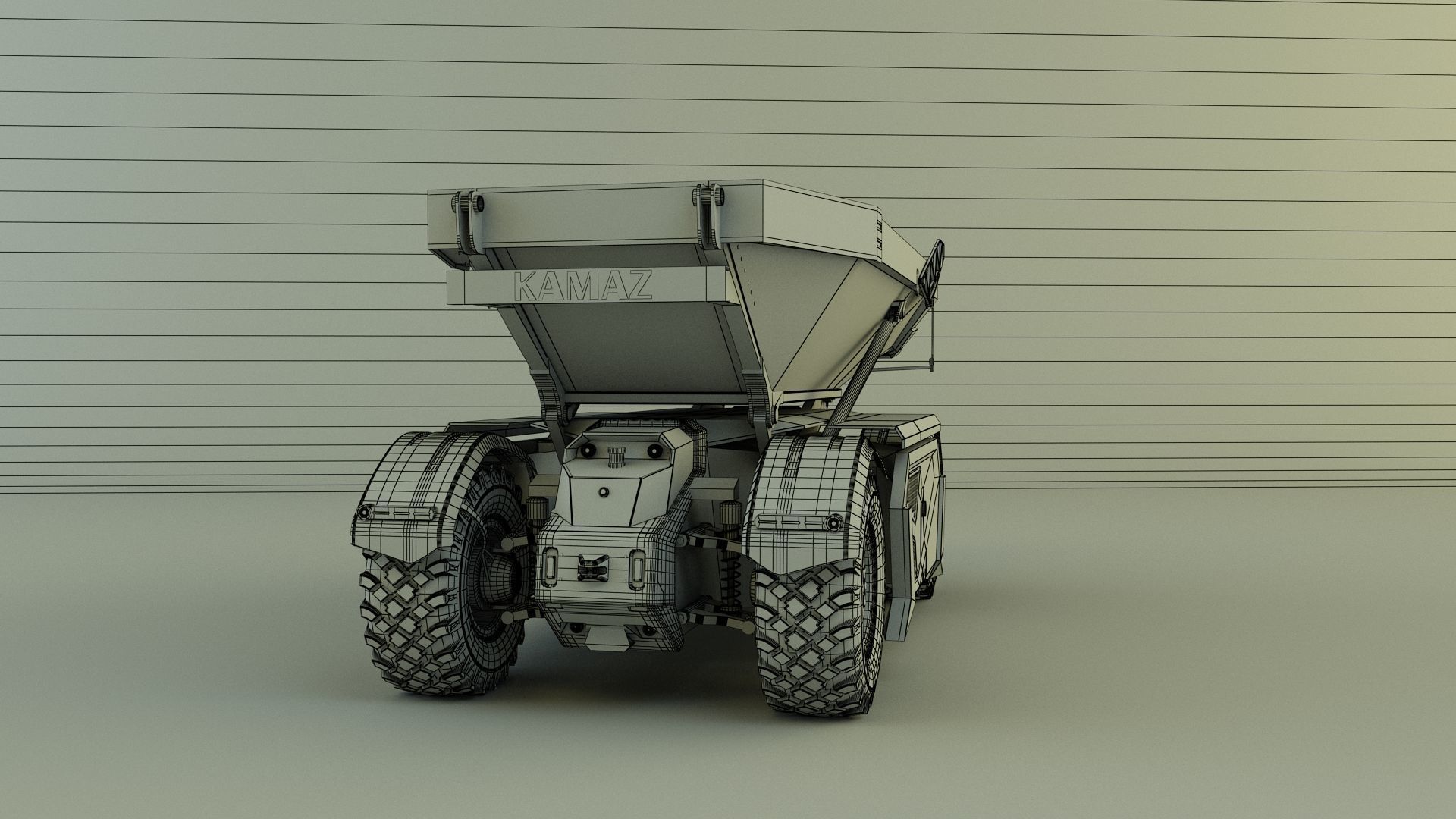 kamaz unmanned cargo truck 3D model_11