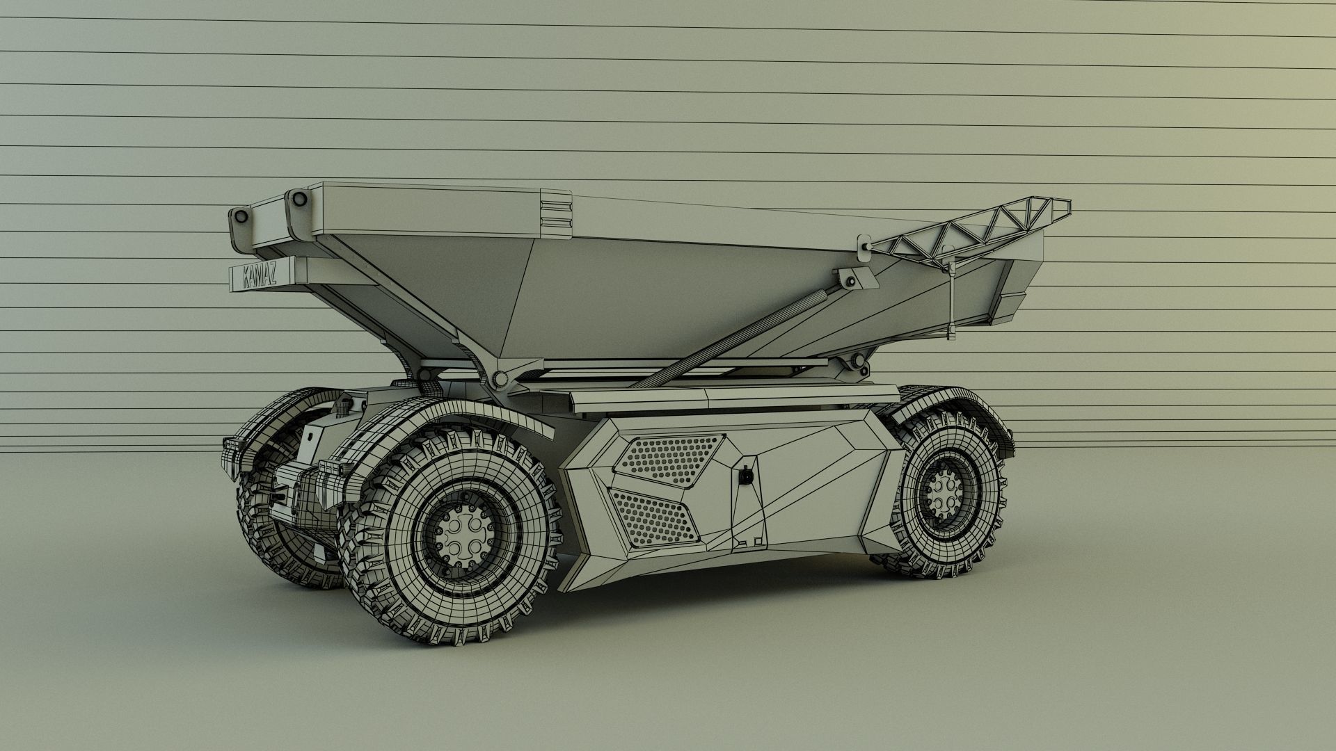 kamaz unmanned cargo truck 3D model_17