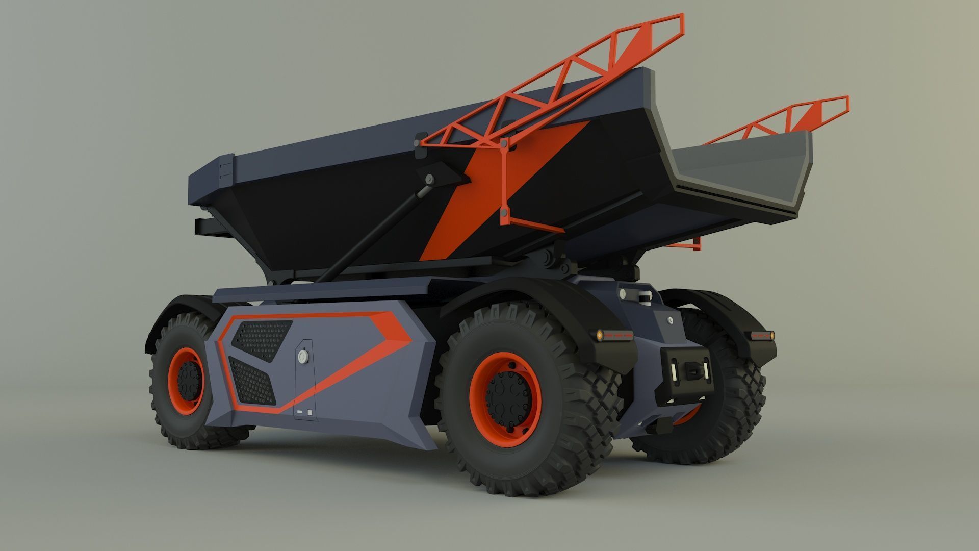 kamaz unmanned cargo truck 3D model_4