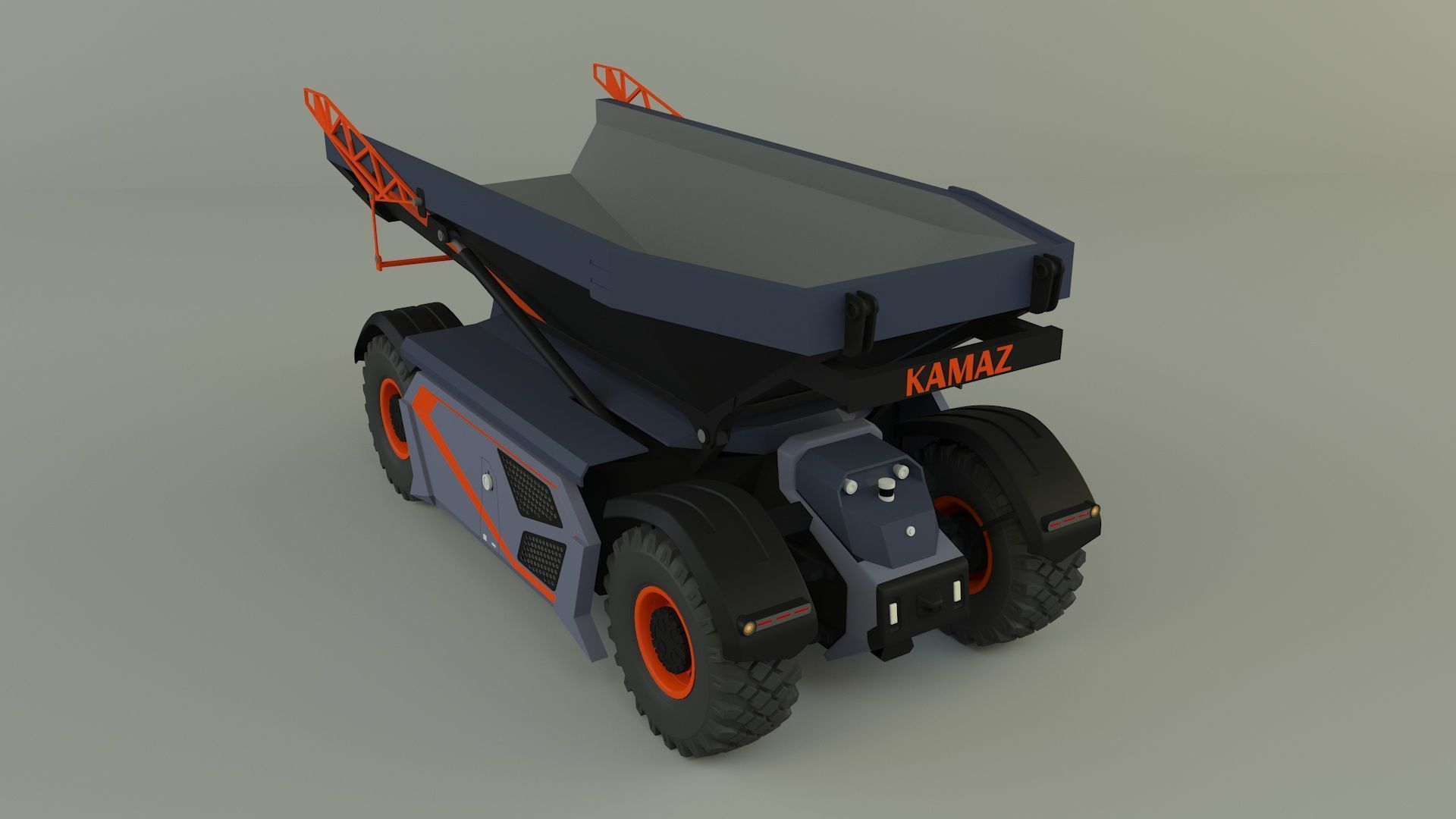kamaz unmanned cargo truck 3D model_9