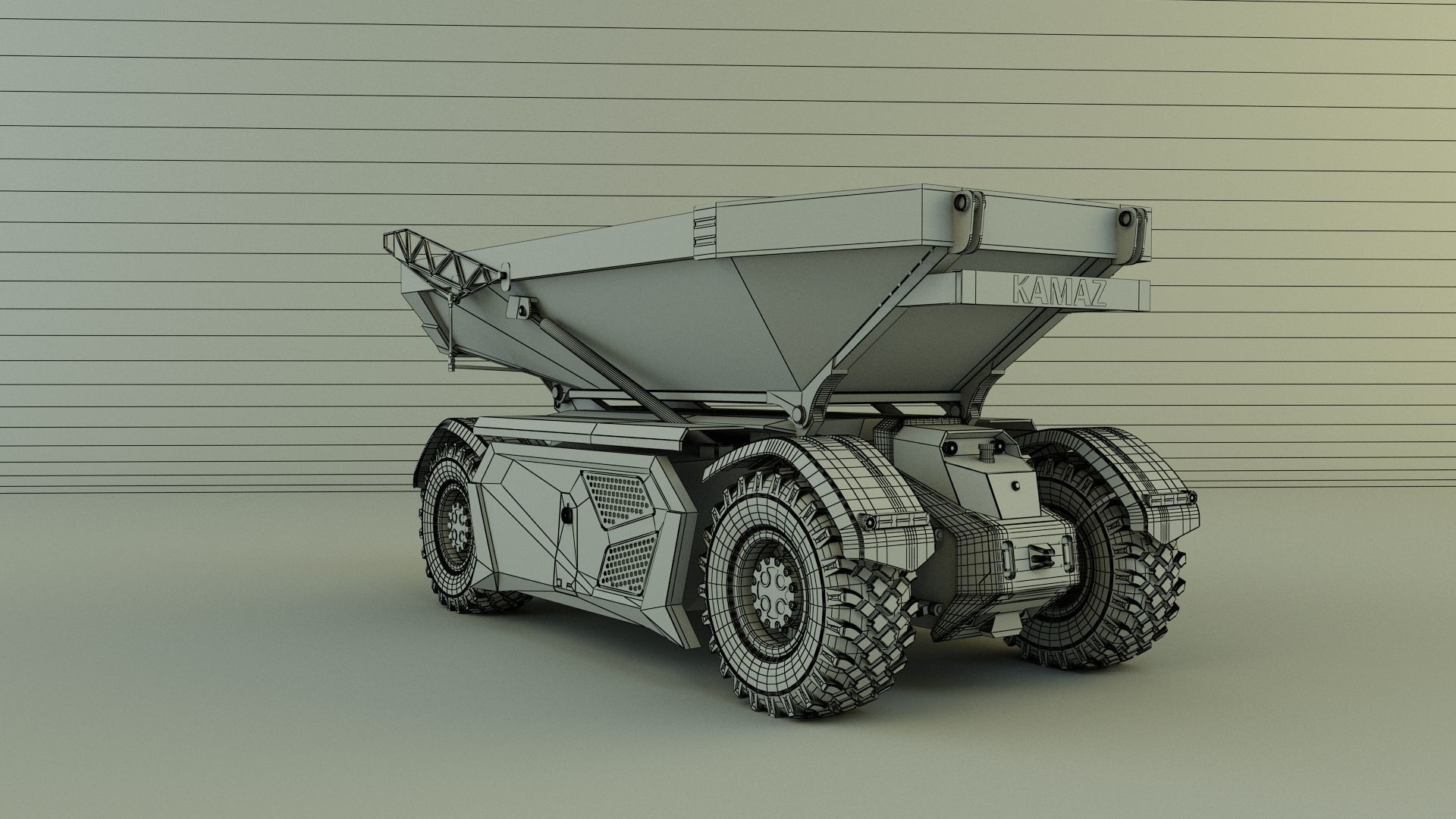 kamaz unmanned cargo truck 3D model_12