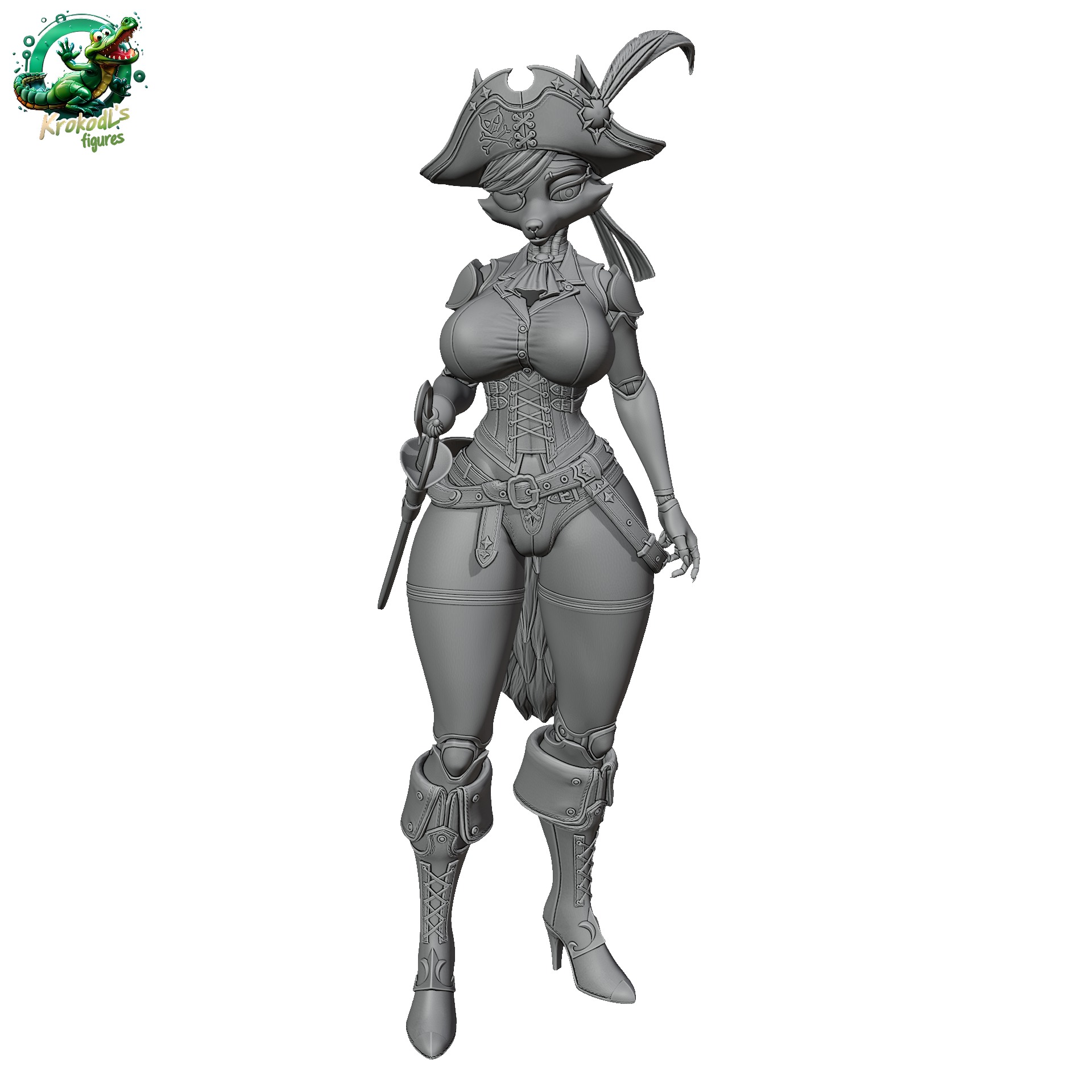 Foxy the pirate fox 3D print model_2