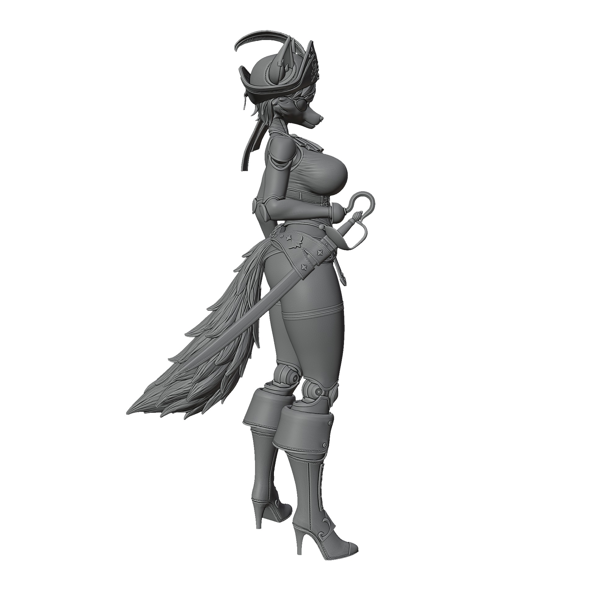 Foxy the pirate fox 3D print model_5