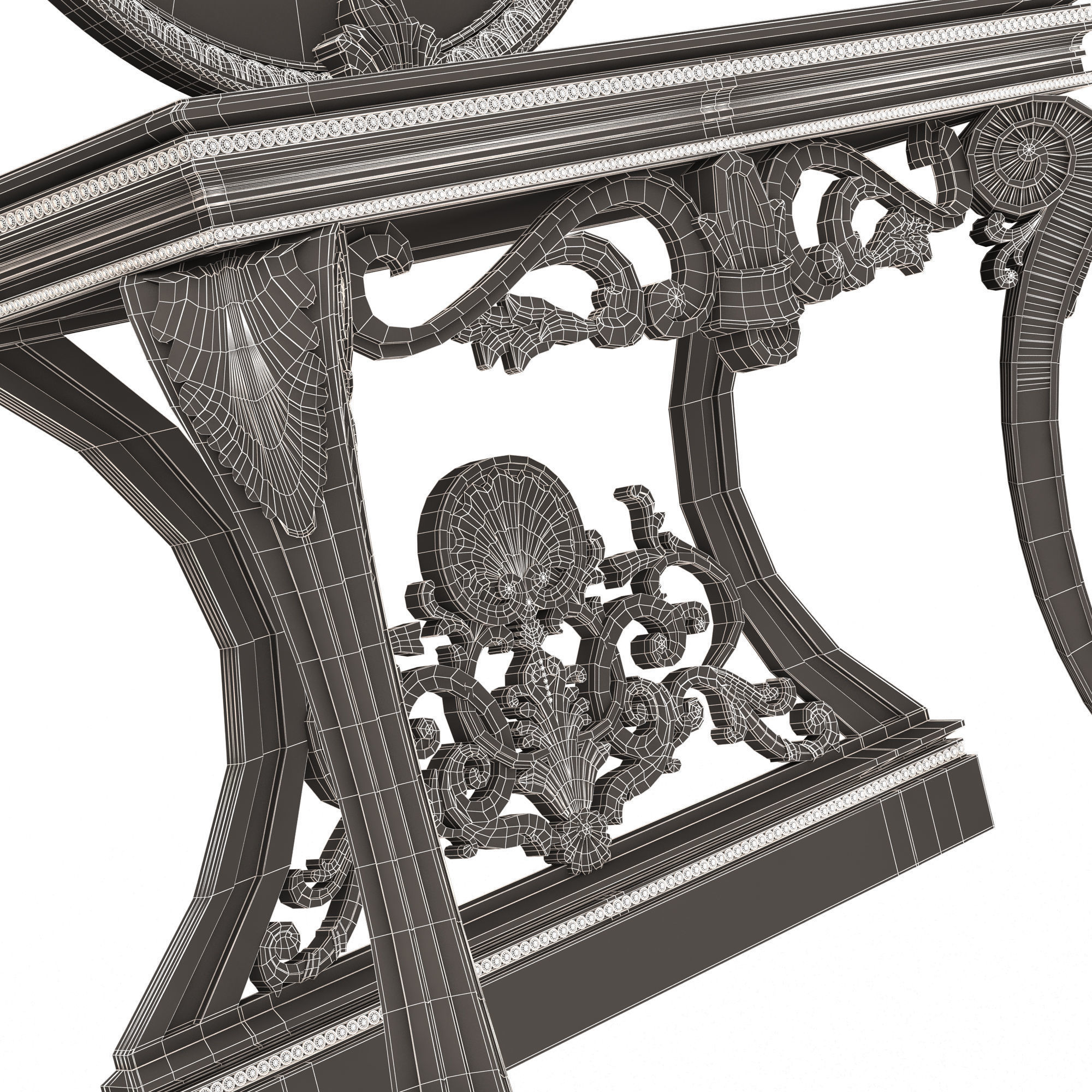 Classic Console Table 06 Low-poly 3D model_9