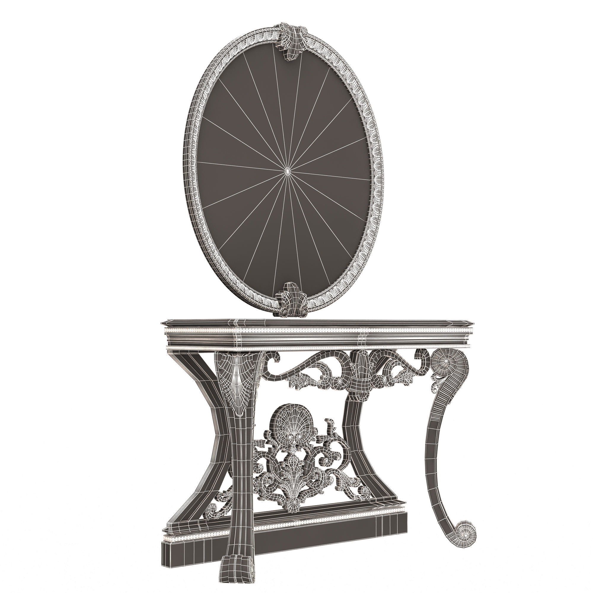 Classic Console Table 06 Low-poly 3D model_7