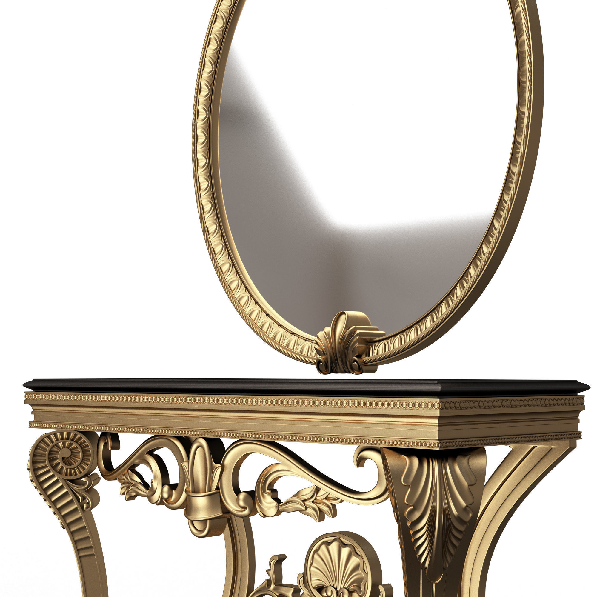 Classic Console Table 06 Low-poly 3D model_4