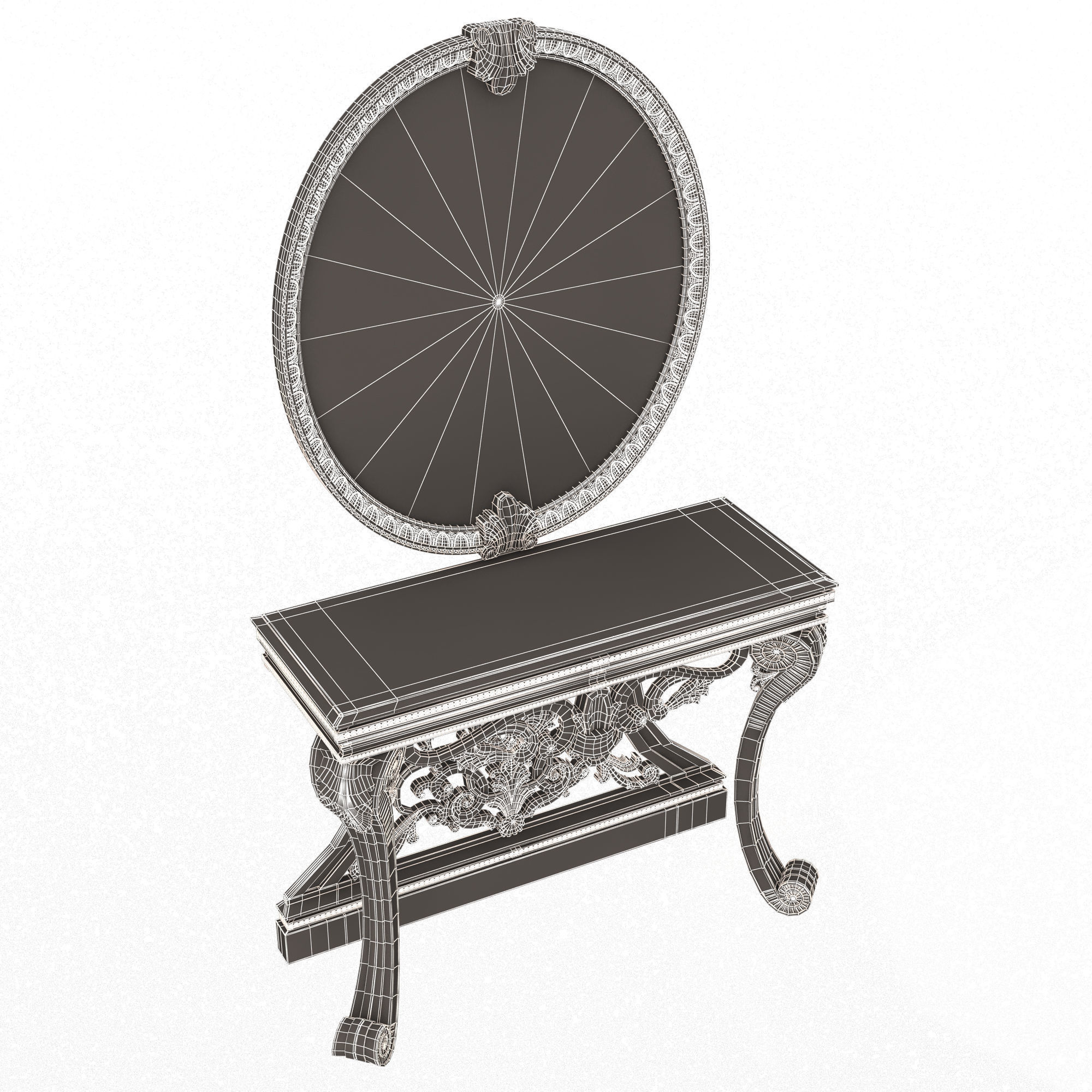 Classic Console Table 06 Low-poly 3D model_16