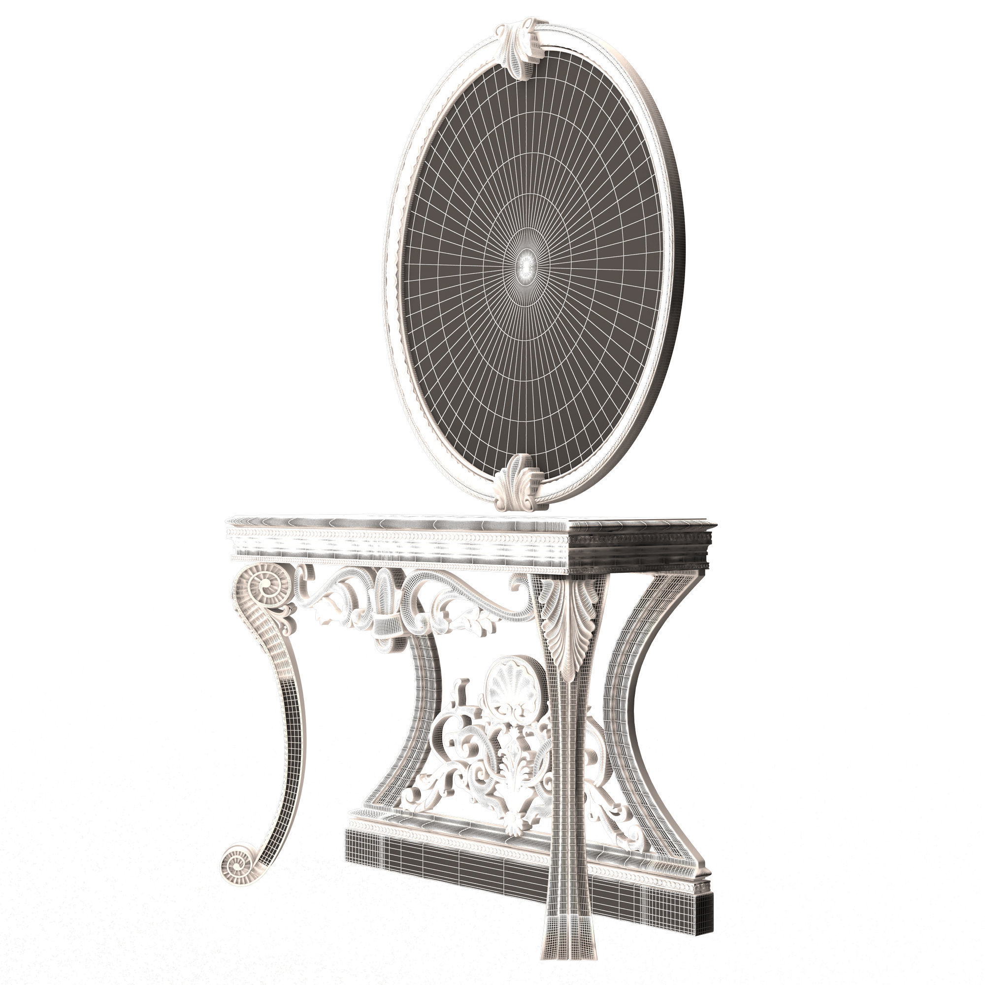 Classic Console Table 06 Low-poly 3D model_11