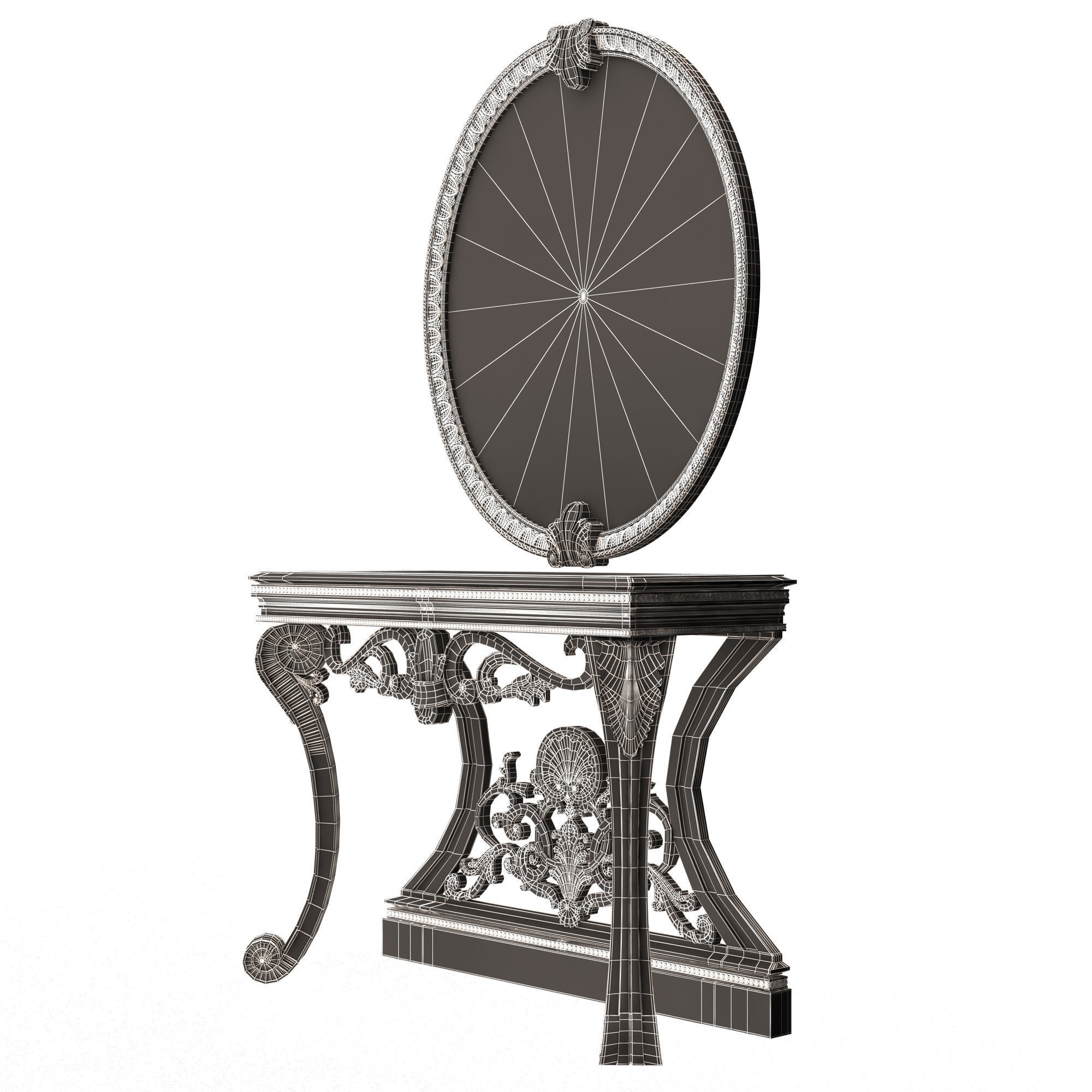 Classic Console Table 06 Low-poly 3D model_17
