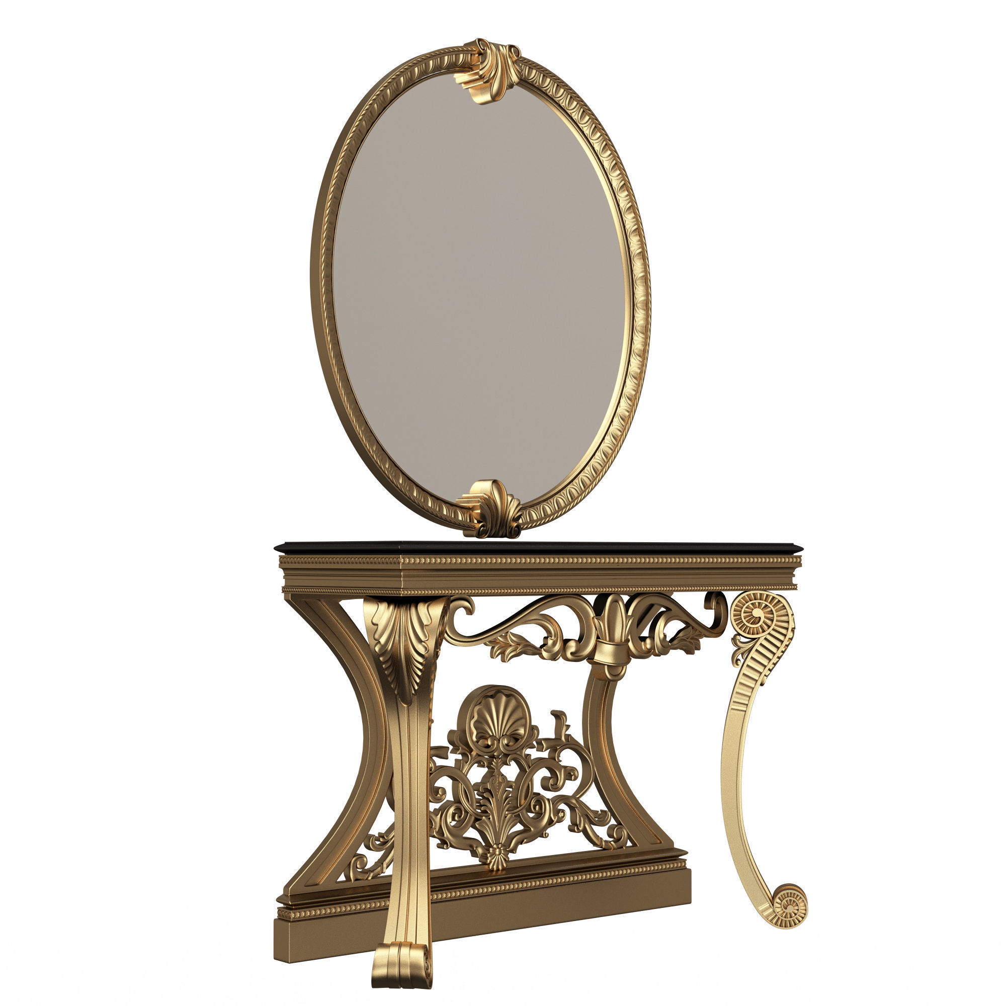 Classic Console Table 06 Low-poly 3D model_3