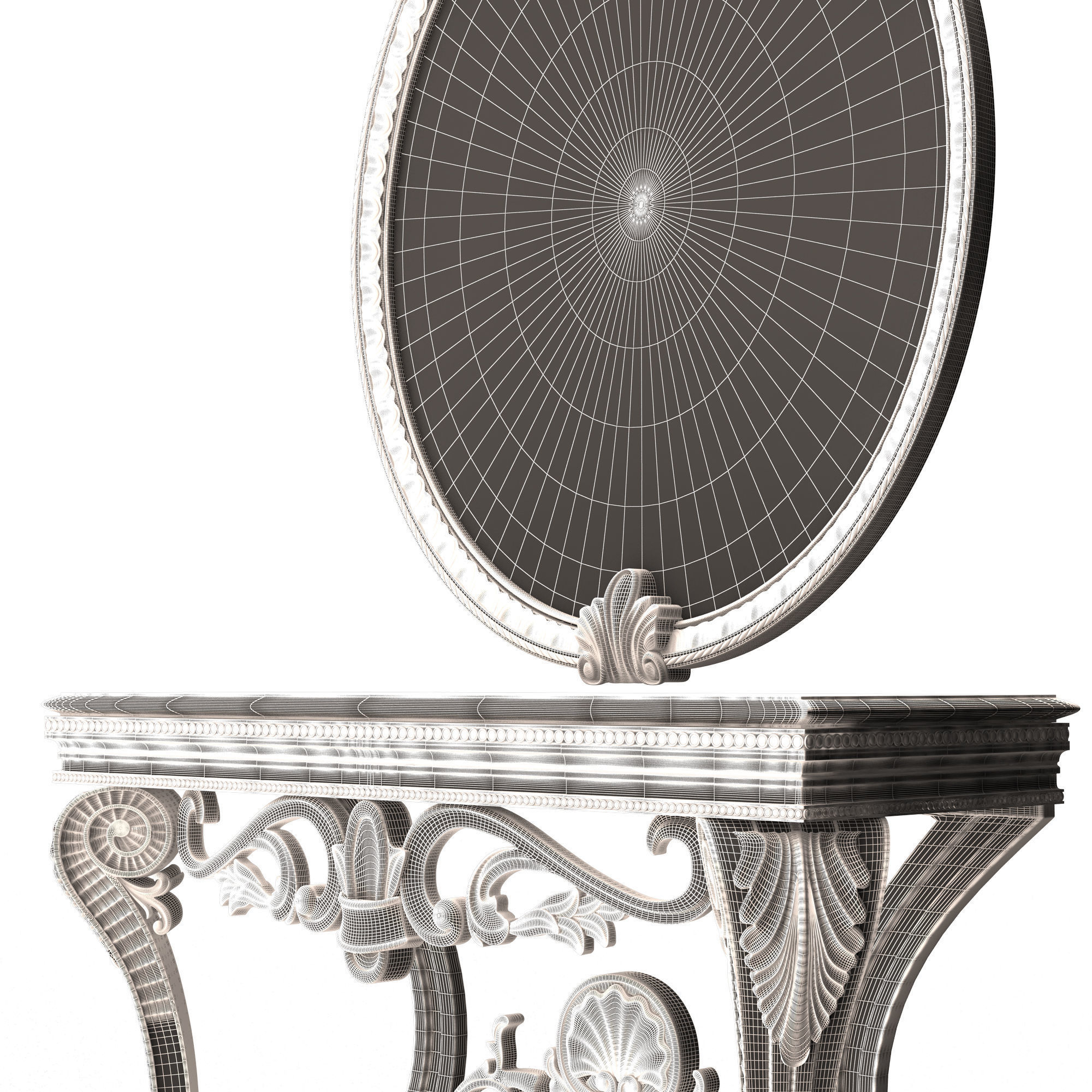 Classic Console Table 06 Low-poly 3D model_13