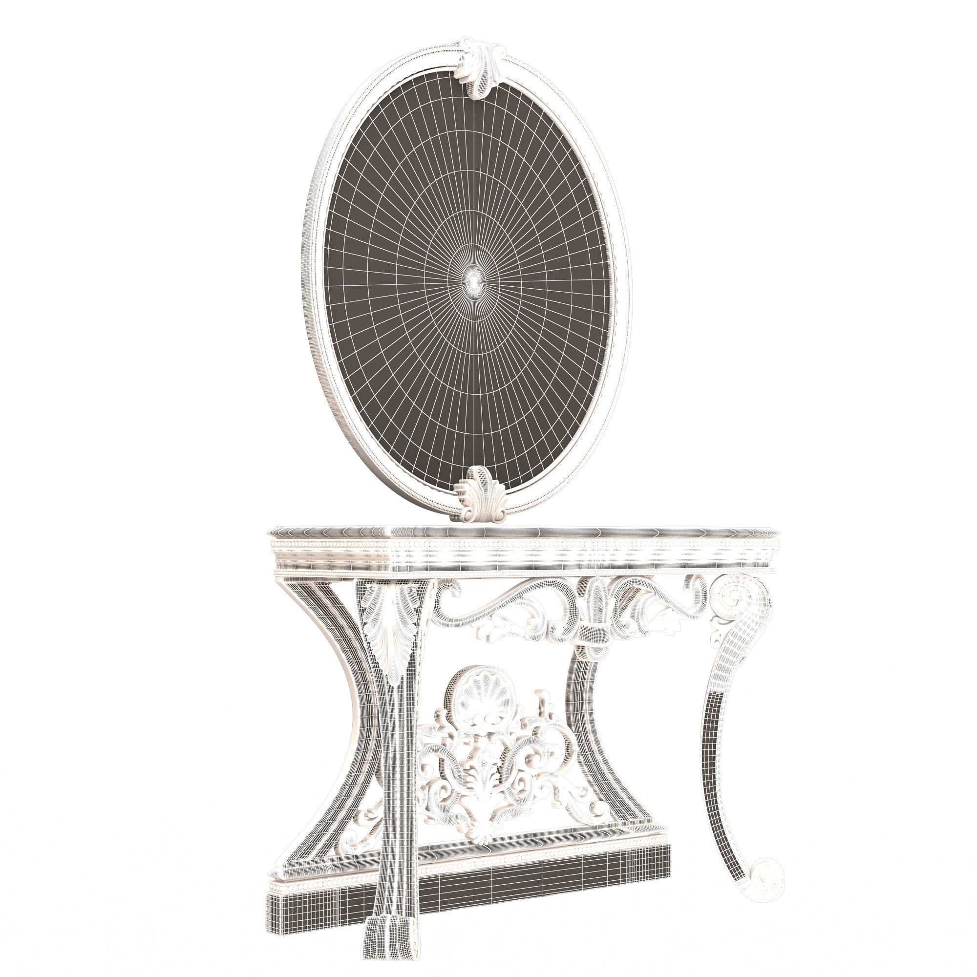 Classic Console Table 06 Low-poly 3D model_12