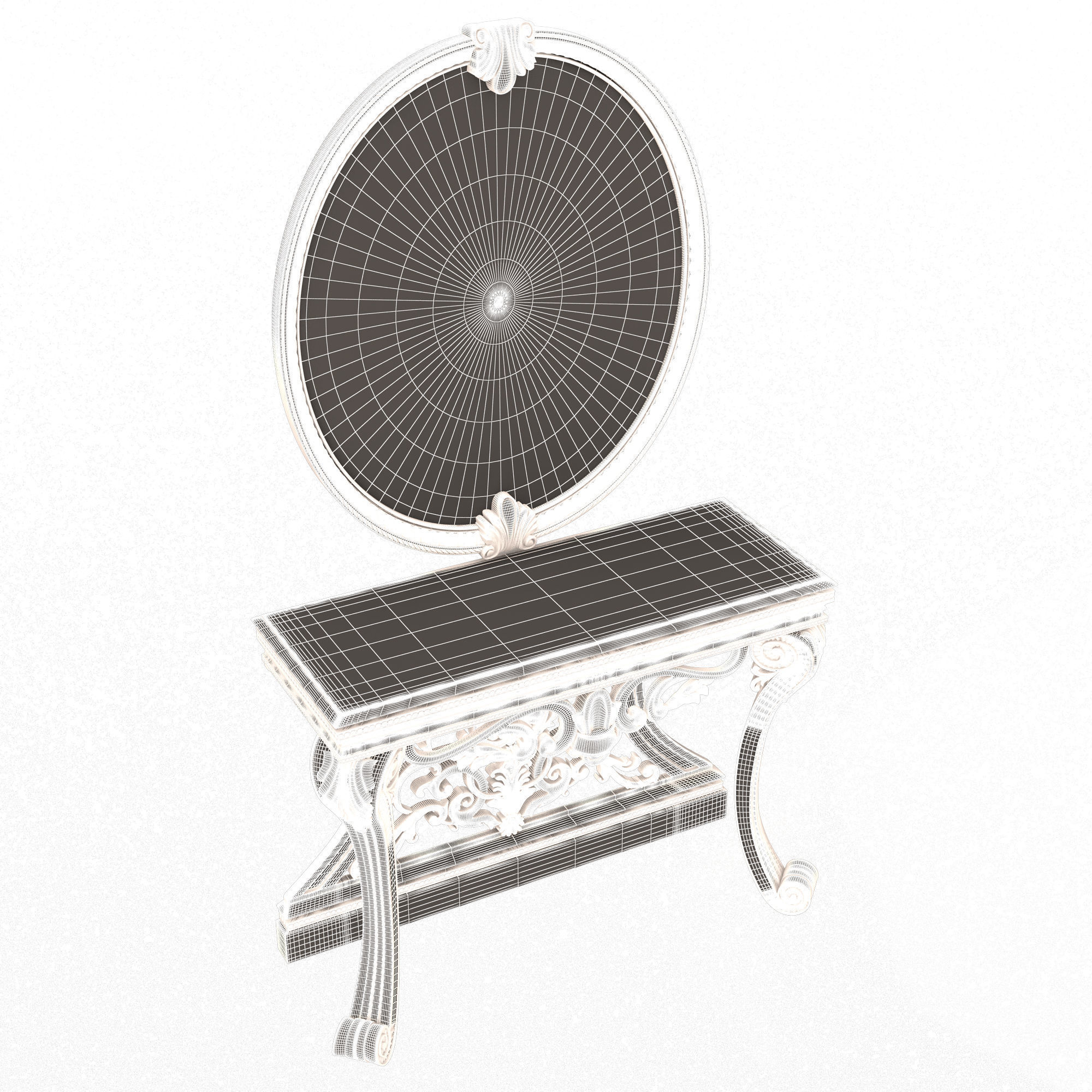 Classic Console Table 06 Low-poly 3D model_10