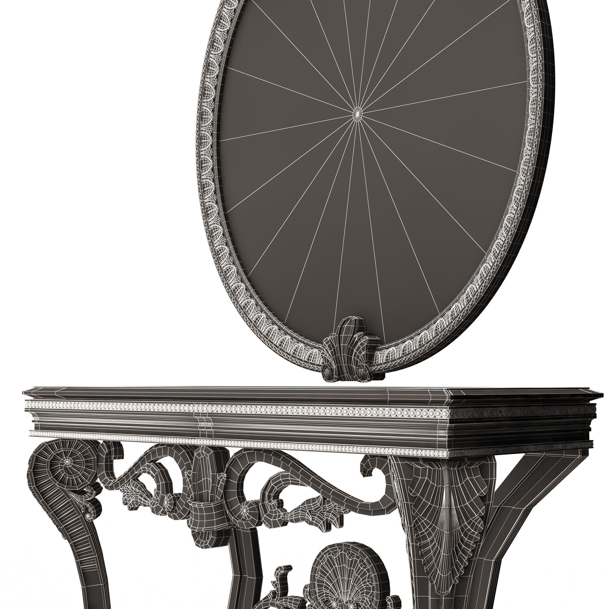 Classic Console Table 06 Low-poly 3D model_8