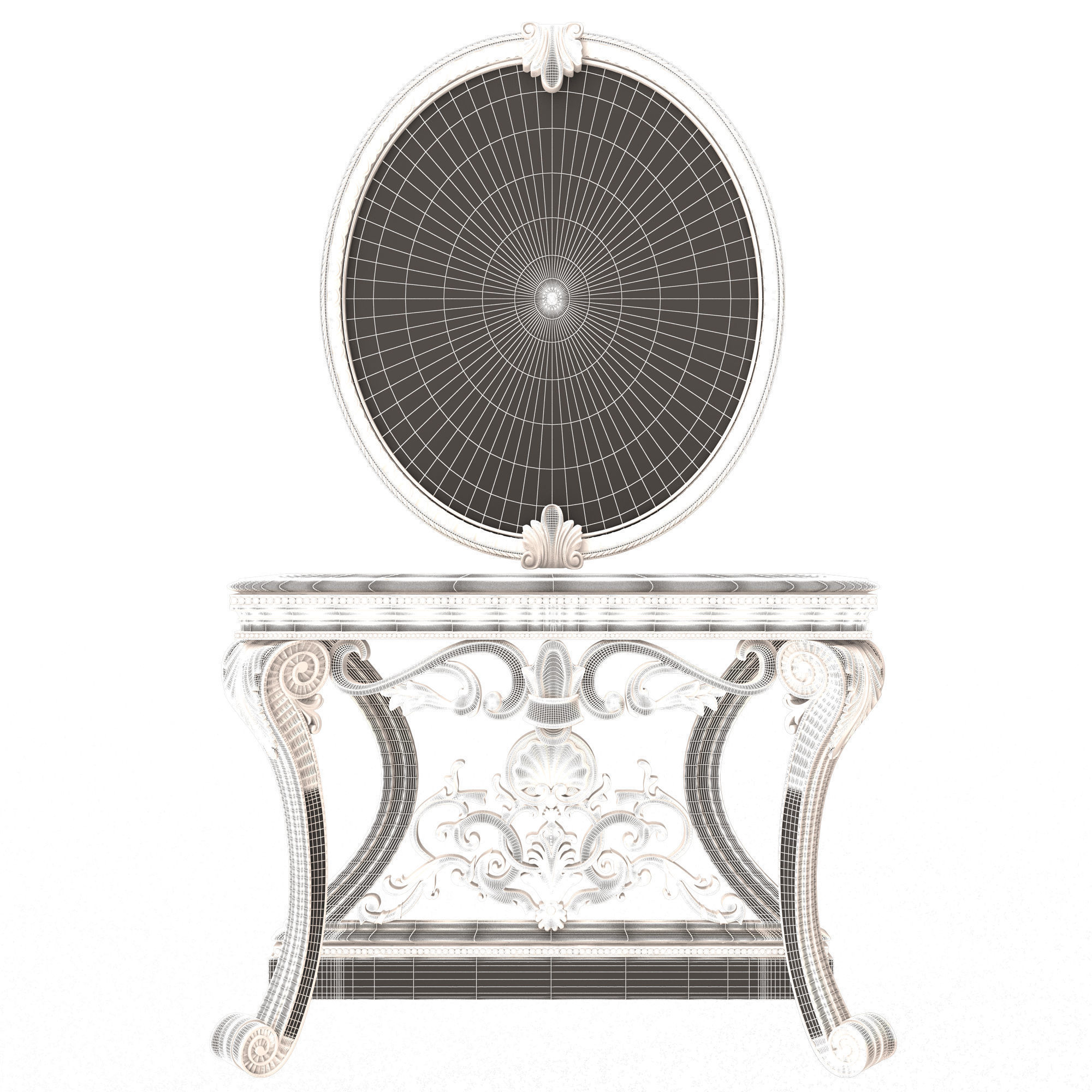 Classic Console Table 06 Low-poly 3D model_6