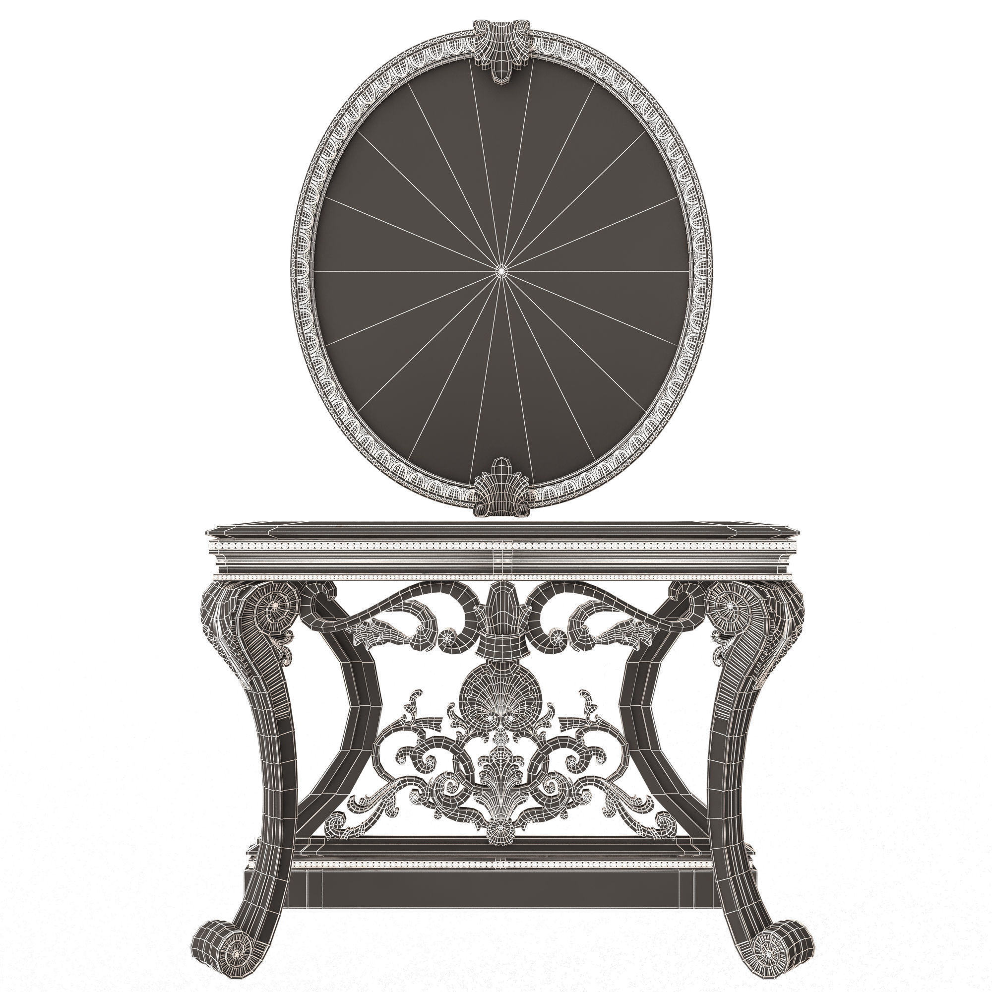 Classic Console Table 06 Low-poly 3D model_15