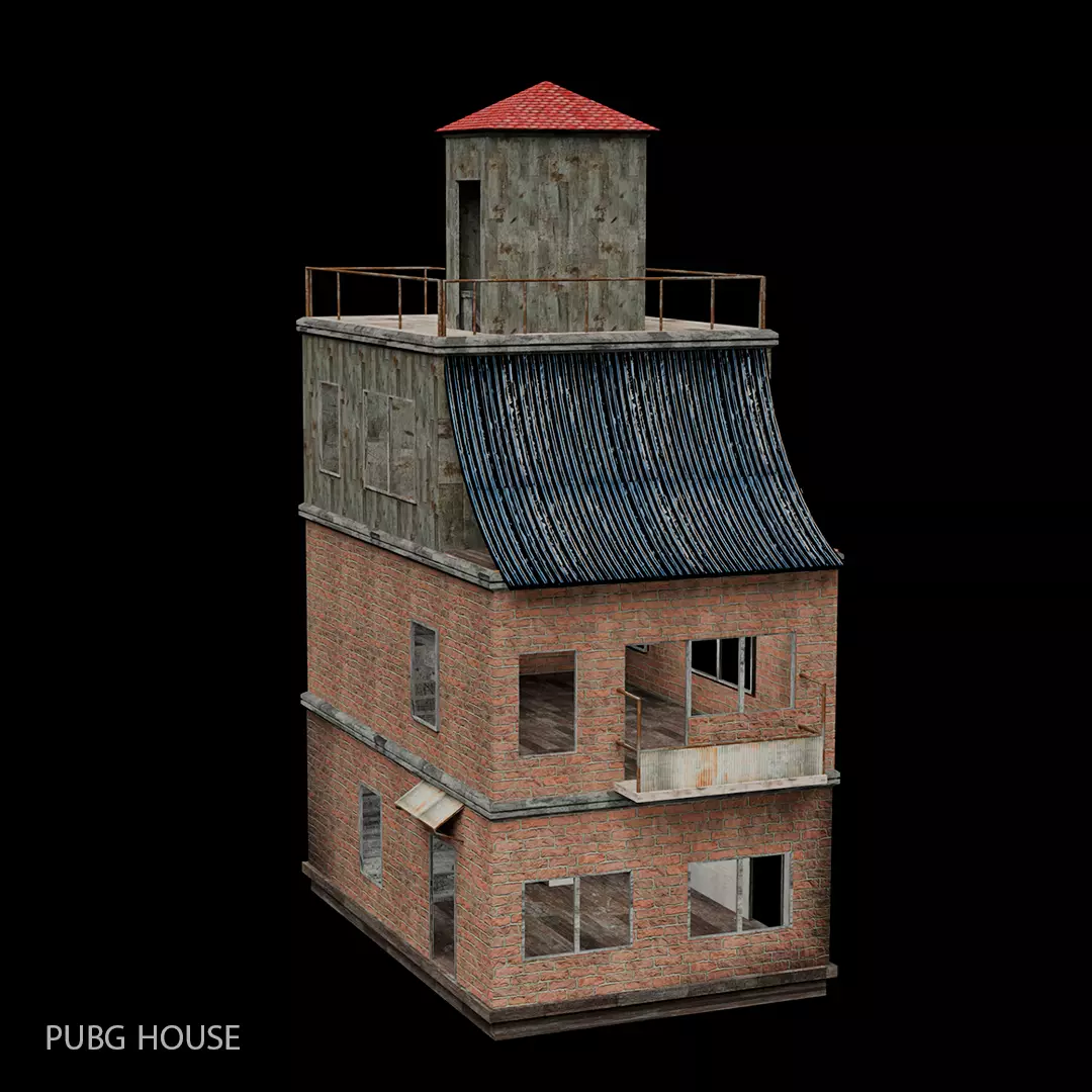 PUBG HOUSE Low-poly 3D model