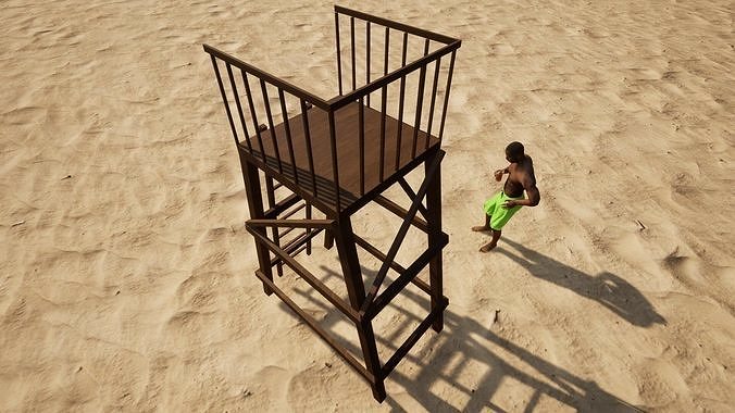 Lifeguard Chair 3d Model  Low-poly 3D model