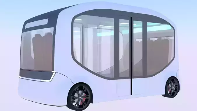 Autonomous minibus concept 3D model