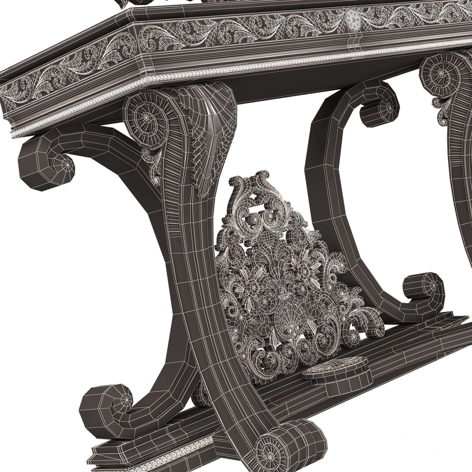 Classic Console Table 07 Low-poly 3D model_9