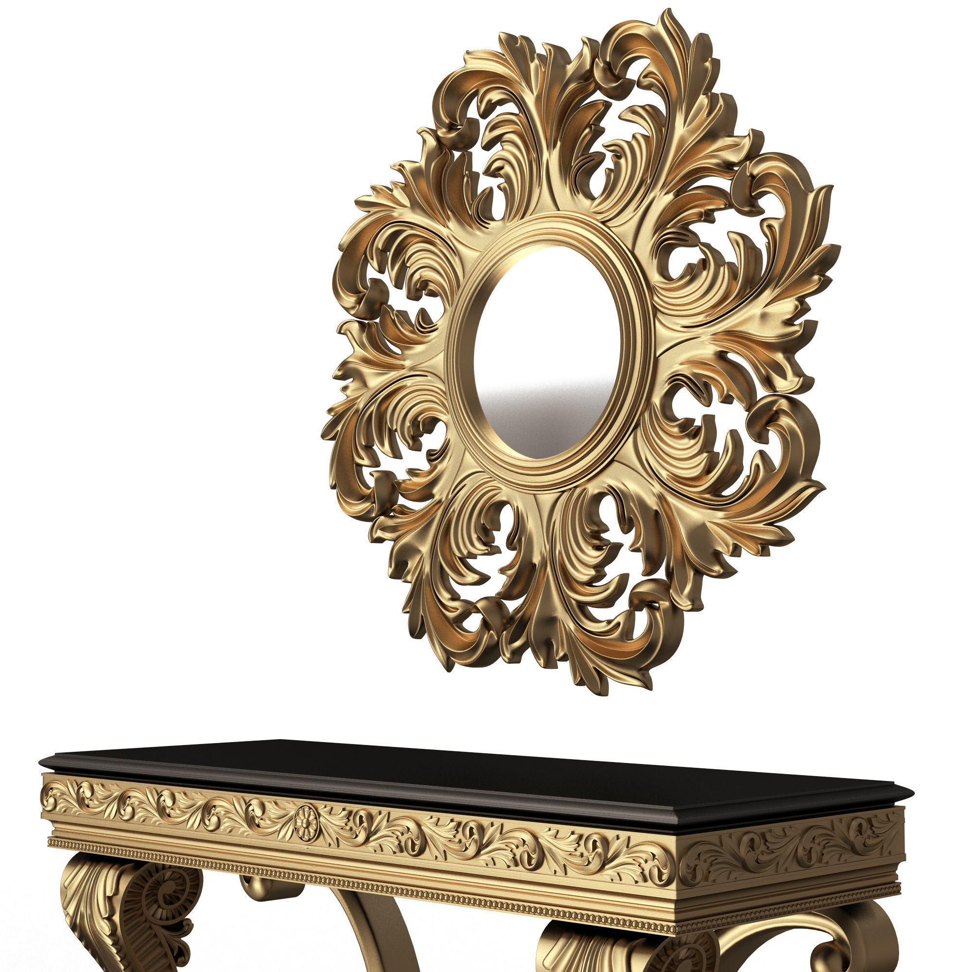 Classic Console Table 07 Low-poly 3D model_4