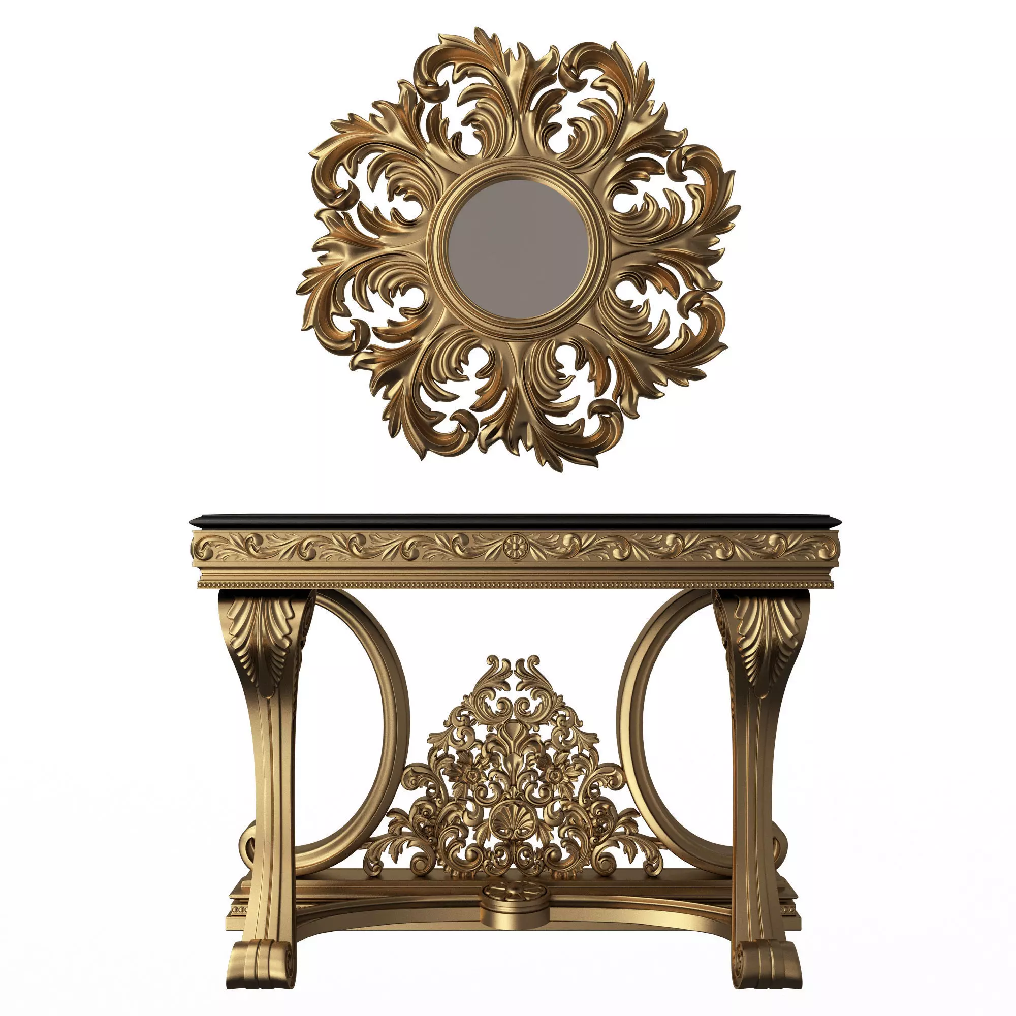 Classic Console Table 07 Low-poly 3D model_0