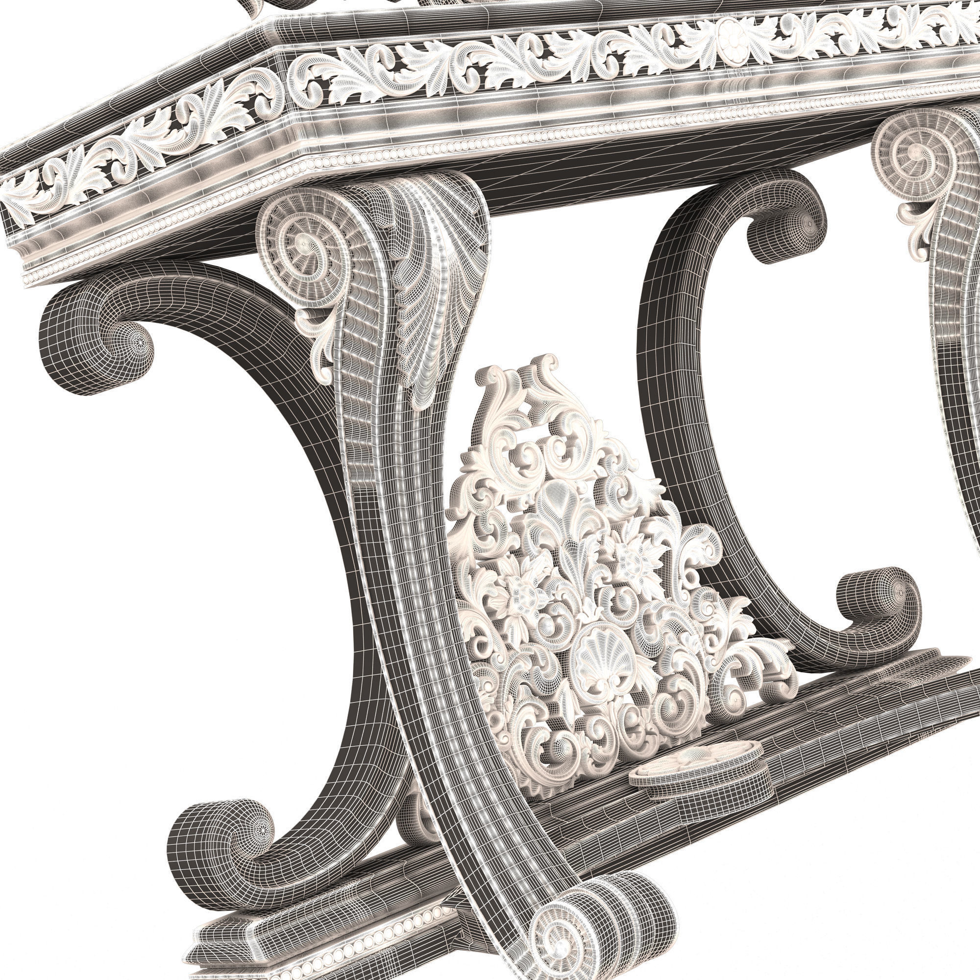 Classic Console Table 07 Low-poly 3D model_14