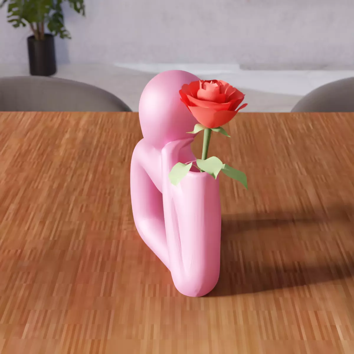 Woman Figure Flower Vase - 317 3D print model_3