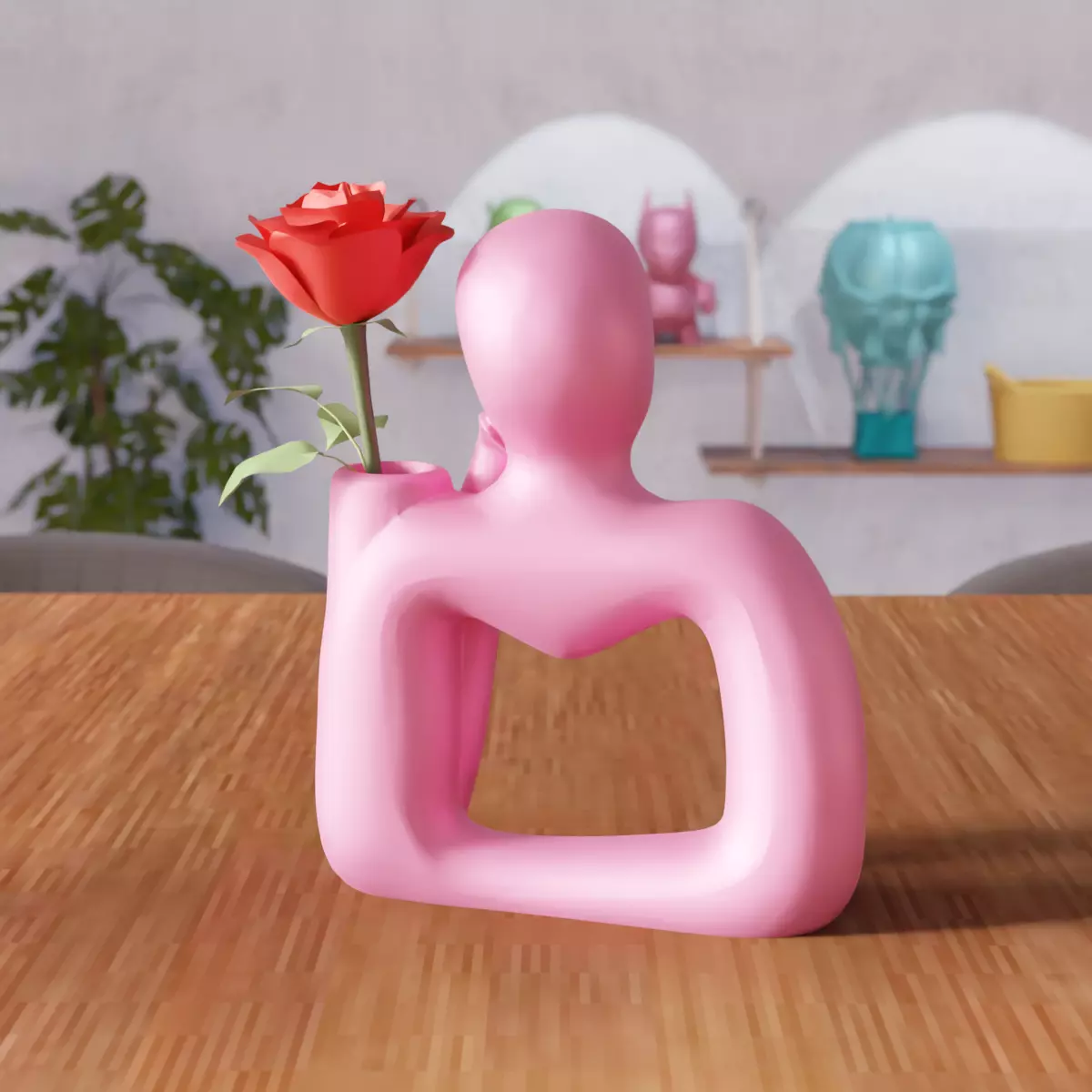 Woman Figure Flower Vase - 317 3D print model_4