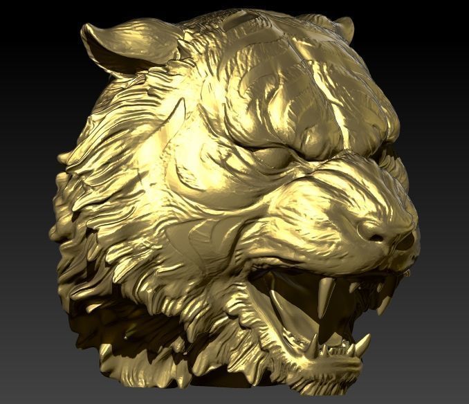 Tiger Head Pendant 3D print model_8