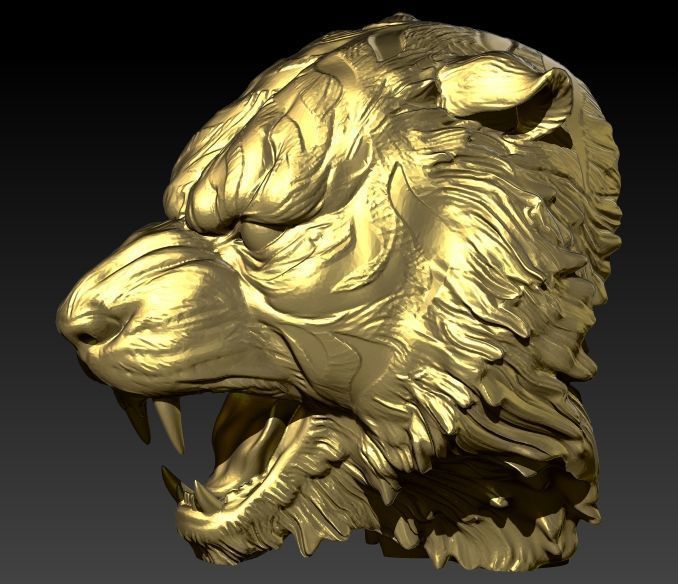 Tiger Head Pendant 3D print model_12