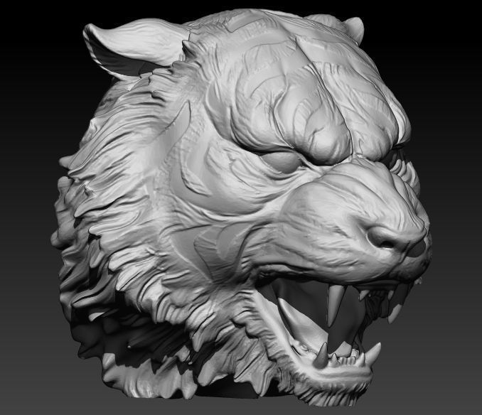 Tiger Head Pendant 3D print model_6