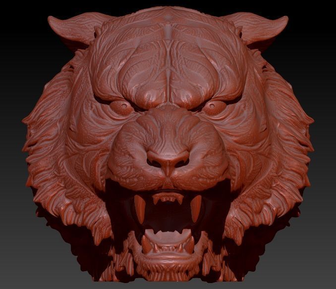 Tiger Head Pendant 3D print model_3