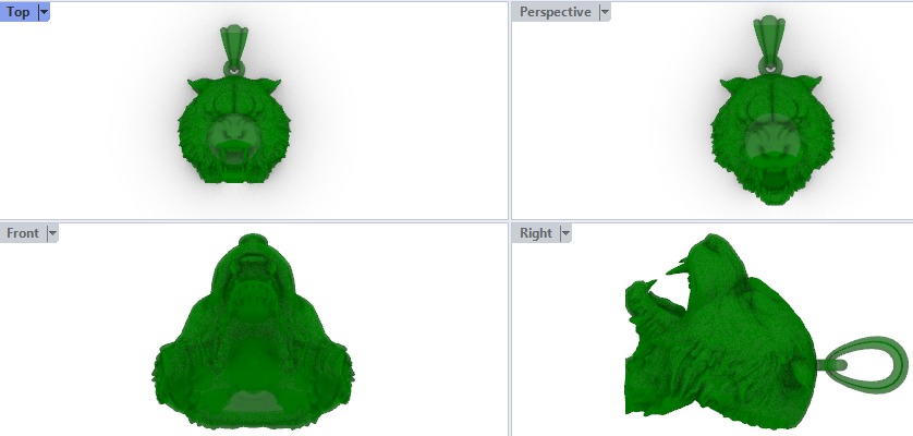 Tiger Head Pendant 3D print model_11