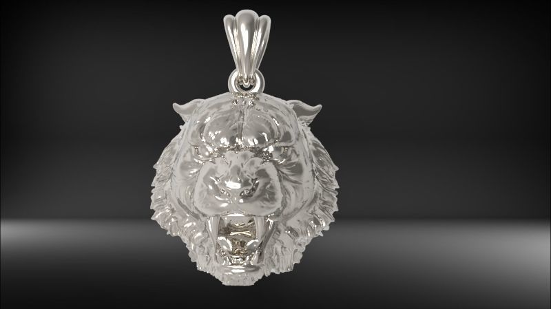 Tiger Head Pendant 3D print model_17