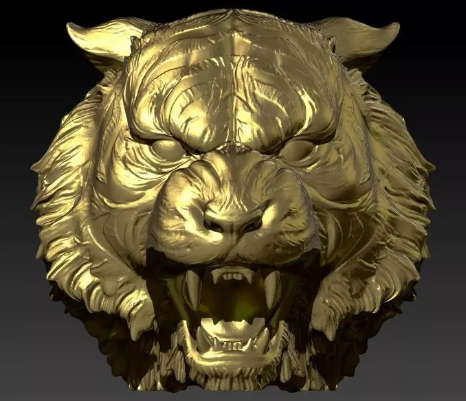 Tiger Head Pendant 3D print model_0