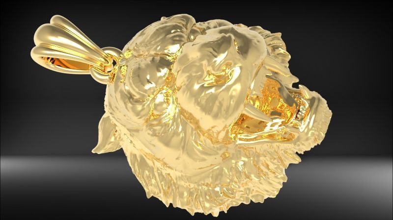 Tiger Head Pendant 3D print model_26