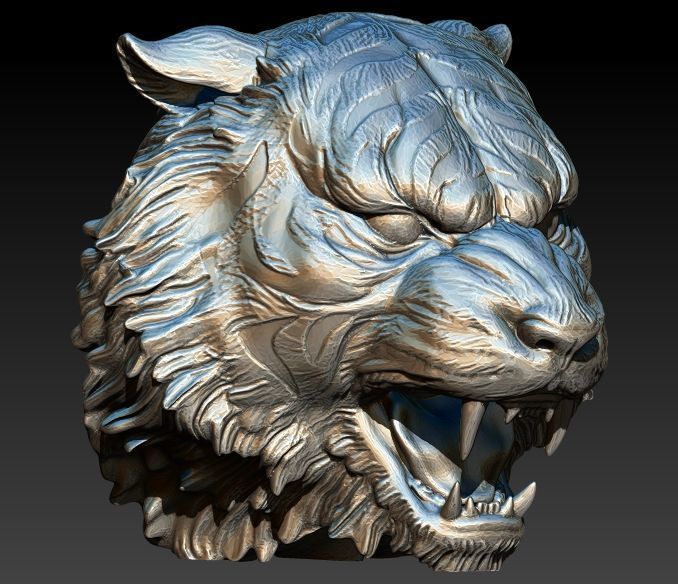 Tiger Head Pendant 3D print model_9
