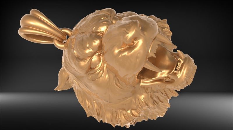 Tiger Head Pendant 3D print model_24