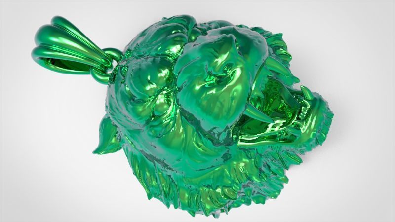 Tiger Head Pendant 3D print model_31