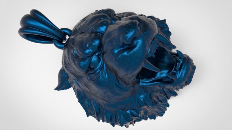 Tiger Head Pendant 3D print model_33